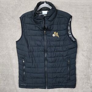 Columbia Puffer Vest Men Large Black Omni-Heat Sacramento Fan Gear Outdoors